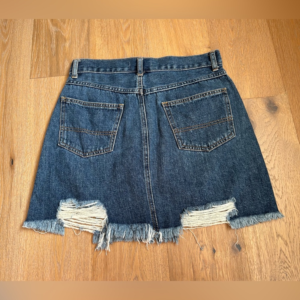 Size 4 High Waisted Distressed Jean Skirt, Vintage style, women’s size 4-6